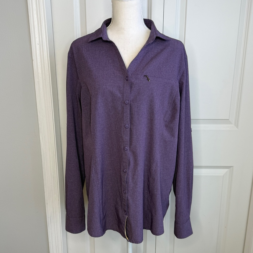 Duluth Trading Co Purple Breezeshooter Long Sleeve Button Up Shirt XL Fall Gorp